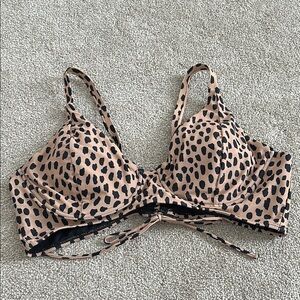 Pink Lily Cheetah Print Bikini Top